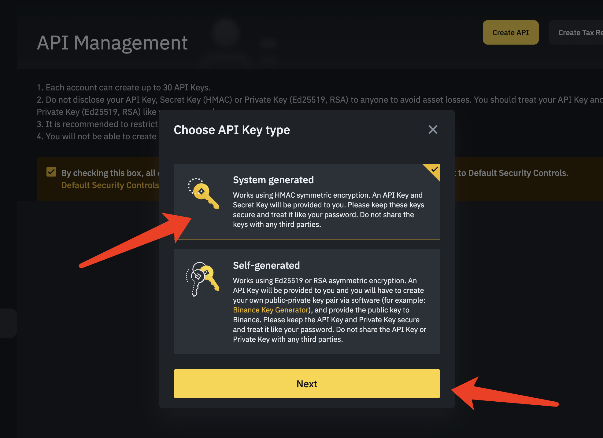 Create API System Generated